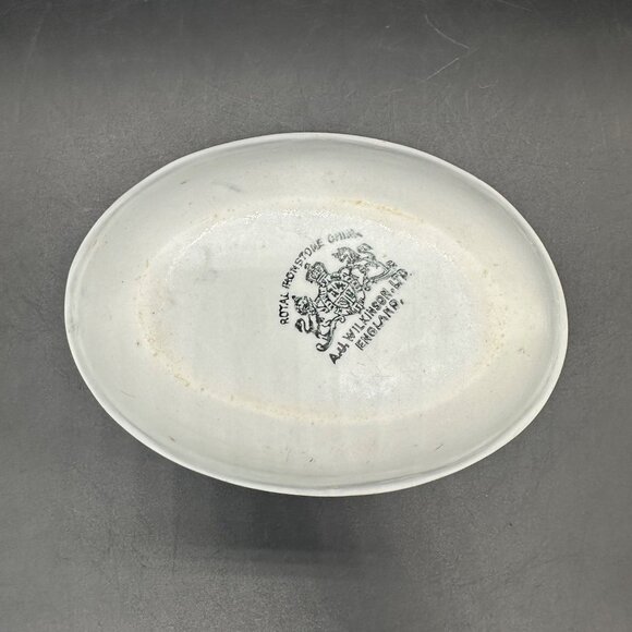 Vintage Soap Dish Royal Ironstone China Oval Wilkinson England White Retro As Is - Picture 4 of 14